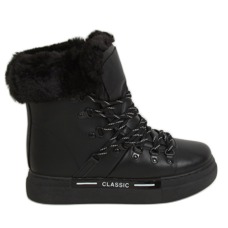 Botas de neve pretas com isolamento espesso BK903 Preto Botas de neve pretas com isolamento espesso BK903 Preto