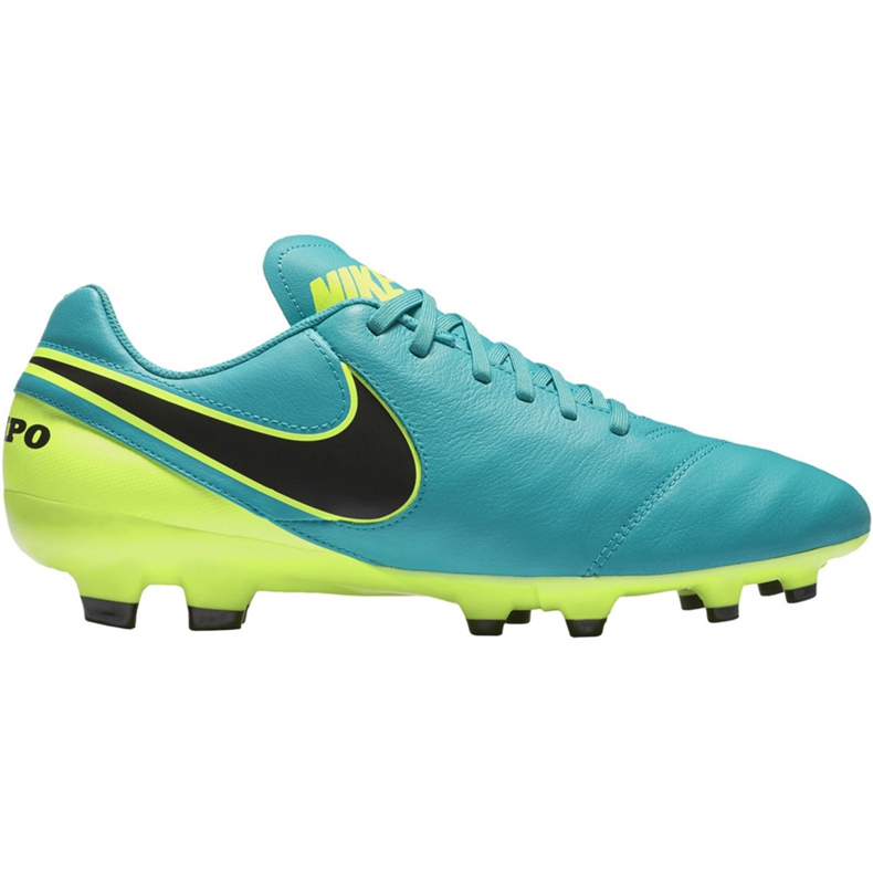 Chuteiras Nike Tiempo Genio Ii Couro Fg 819213 307 preto azul
