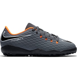 Chuteira Nike Hypervenom Phantom X 3 Academy Tf Jr AH7294 081 cinza cinza