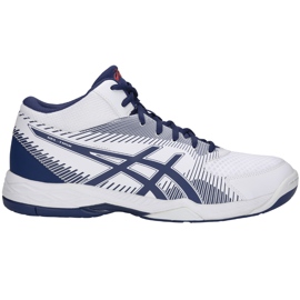 Sapatos de voleibol masculinos Asics Gel-Task Mt B703Y 100 branco azul marinho branco