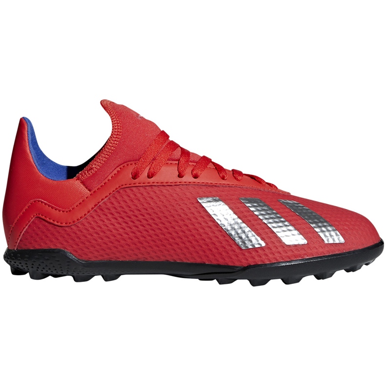Chuteiras vermelhas Adidas X 18.3 Tf Jr BB9403 multicolorido vermelho