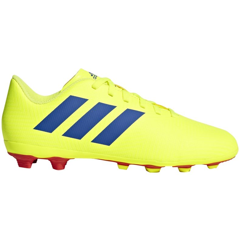 Chuteiras adidas Nemeziz 18.4 FxG Jr amarelo azul CM8509 multicolorido