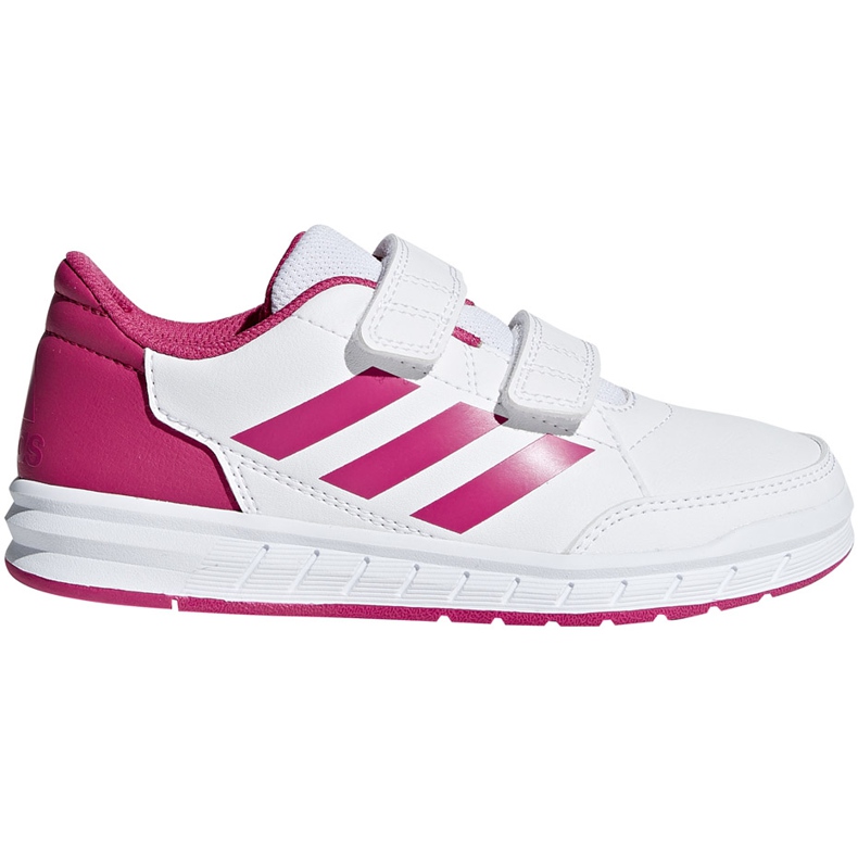 Sapatos infantis Adidas AltaSport Cf K branco e rosa D96828