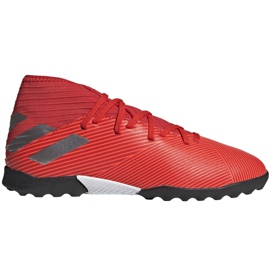 Chuteiras vermelhas Adidas Nemeziz 19.3 Tf Jr F99941 vermelho vermelho