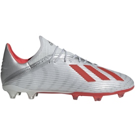 Botas de futebol adidas X 19.2 Fg prata F35386 cinza cinza