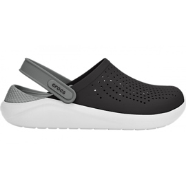 Sandálias de tamanco masculinas Crocs preto / cinza 204592 05M Sandálias de tamanco masculinas Crocs preto / cinza 204592 05M