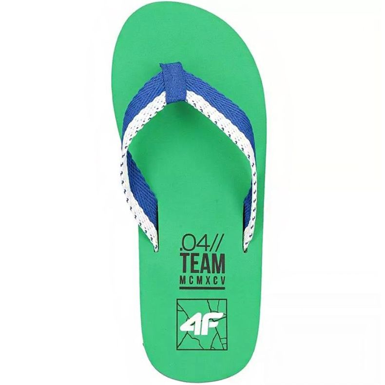 Chinelos masculinos 4F verde H4L19 KLM002 41S branco azul
