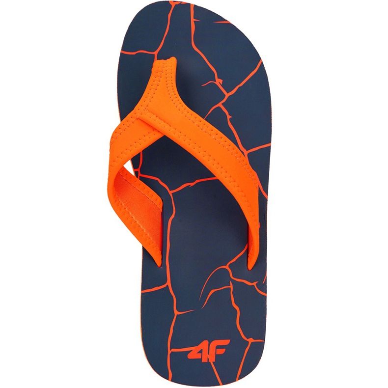 Chinelos masculinos 4F azul marinho escuro H4L19 KLM004 30S laranja