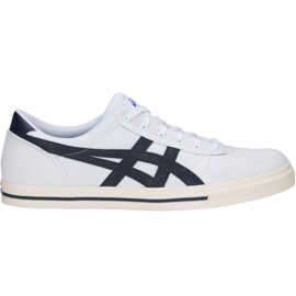 Sapatos masculinos Asics Aaron branco e azul marinho 1201A008 101