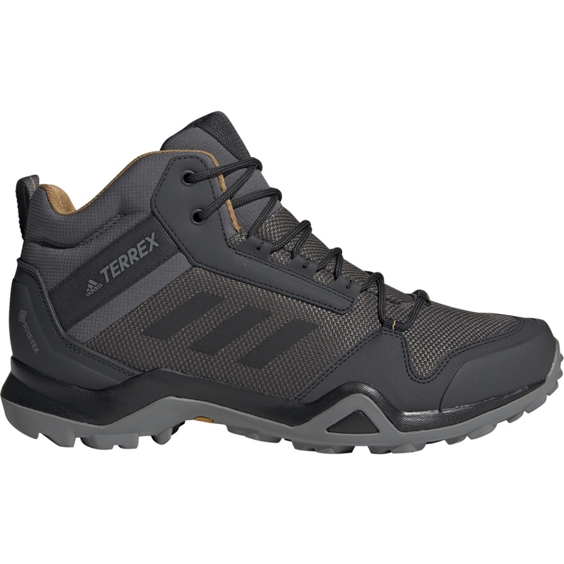 Sapatos masculinos Adidas Terrex AX3 Mid Gtx cinza BC0468 preto