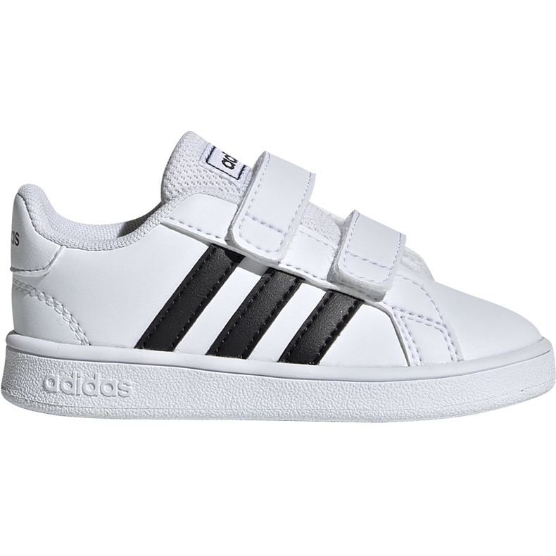 Sapatos para crianças adidas Grand Court I branco e preto EF0118