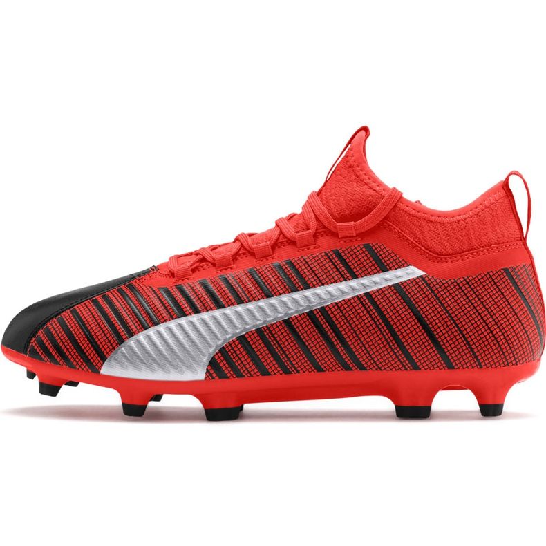 Botas de futebol Puma One 5.3 Fg Ag vermelho-preto 105604 01 multicolorido