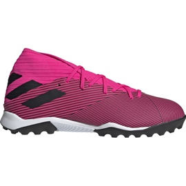 Botas de futebol adidas Nemeziz 19.3 Tf rosa F34426 preto