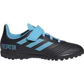 Chuteiras Adidas Predator 19.4 H&amp;L Tf Junior preto azul G25827