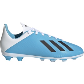 Chuteiras Adidas X 19.4 FxG Junior azuis e brancas F35361 azul azul