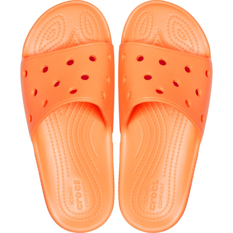 Chinelos femininos Crocs Classic Slide damasco 206121 801 laranja