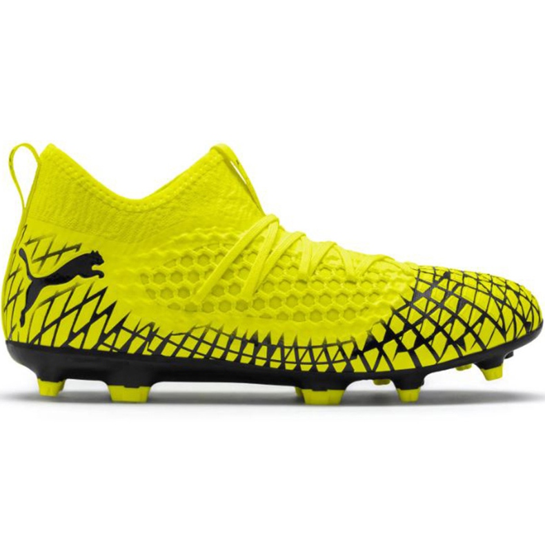 Chuteiras Puma Future 4.3 Netfit Fg Ag amarelo-preto 105612 03 multicolorido