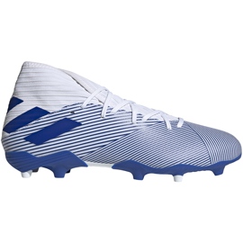 Chuteiras adidas Nemeziz 19.3 Fg branco e azul EG7202 multicolorido