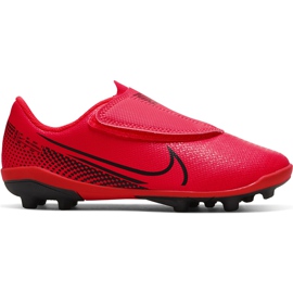 Chuteiras Nike Mercurial Vapor 13 Club Mg PS (V) Junior AT8162 606 multicolorido vermelho