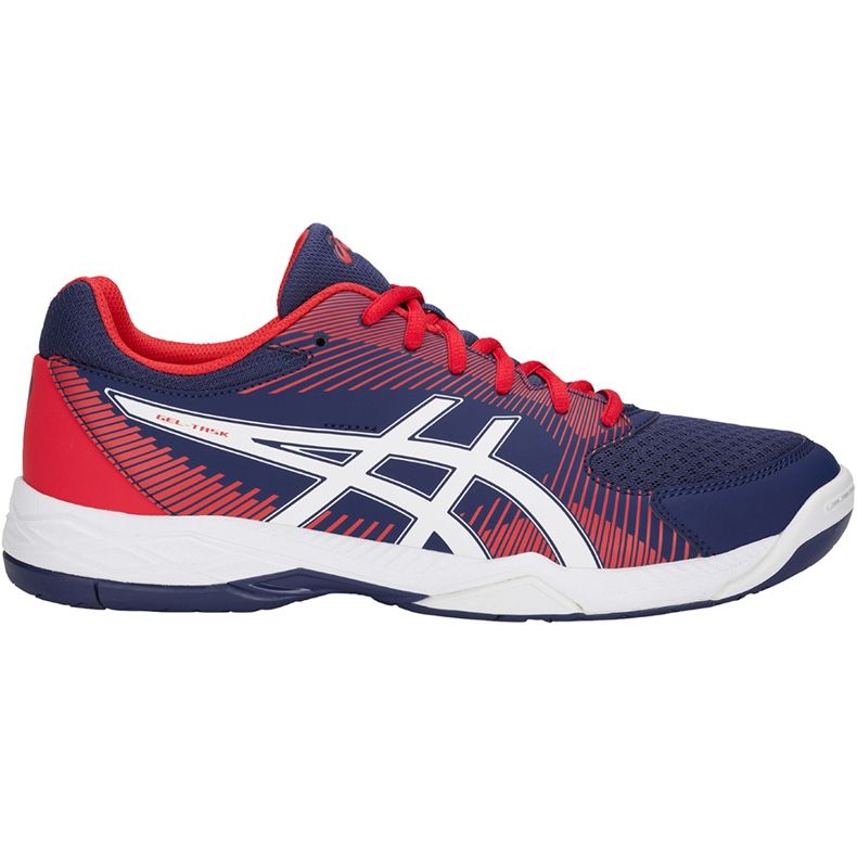 Sapatos de voleibol masculinos Asics Gel-Task azul-vermelho B704Y 400 azul marinho multicolorido azul marinho