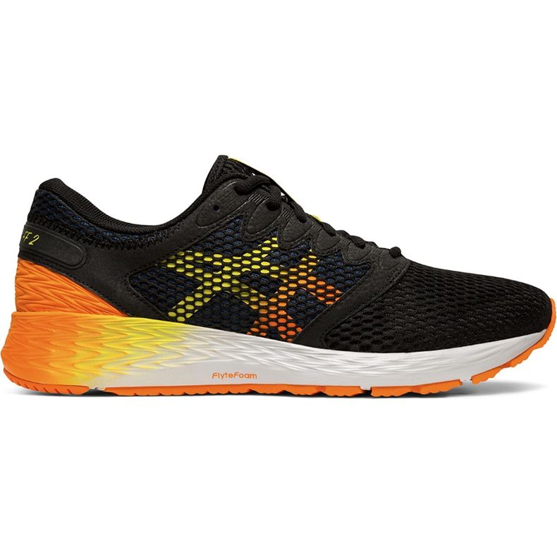 Tênis de corrida masculino Asics Roadhawk Ff 2 preto e laranja 1011A136 005