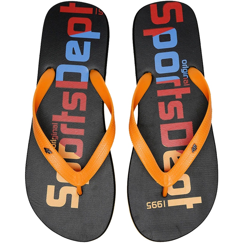 Chinelos masculinos 4F multicolor H4L20 KLM006 90S laranja