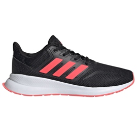 Sapatos infantis Adidas Runfalcon K preto-coral FV9441