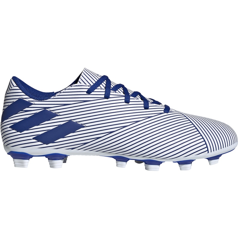 Chuteiras Adidas Nemeziz 19.4 FxG brancas e azuis EF1707 multicolorido azul