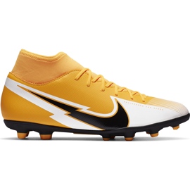 Chuteiras Nike Mercurial Superfly 7 Club FG / MG AT7949 801 laranja amarelo Chuteiras Nike Mercurial Superfly 7 Club FG / MG AT7949 801 laranja amarelo