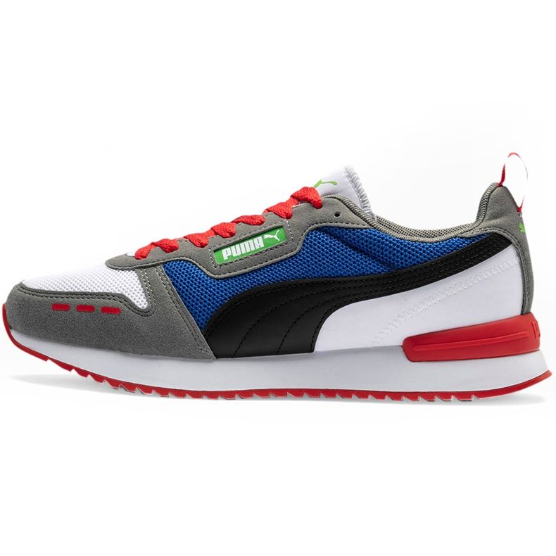 Sapatos masculinos Puma R78 branco-azul-vermelho-preto 373117 10 azul marinho cinza