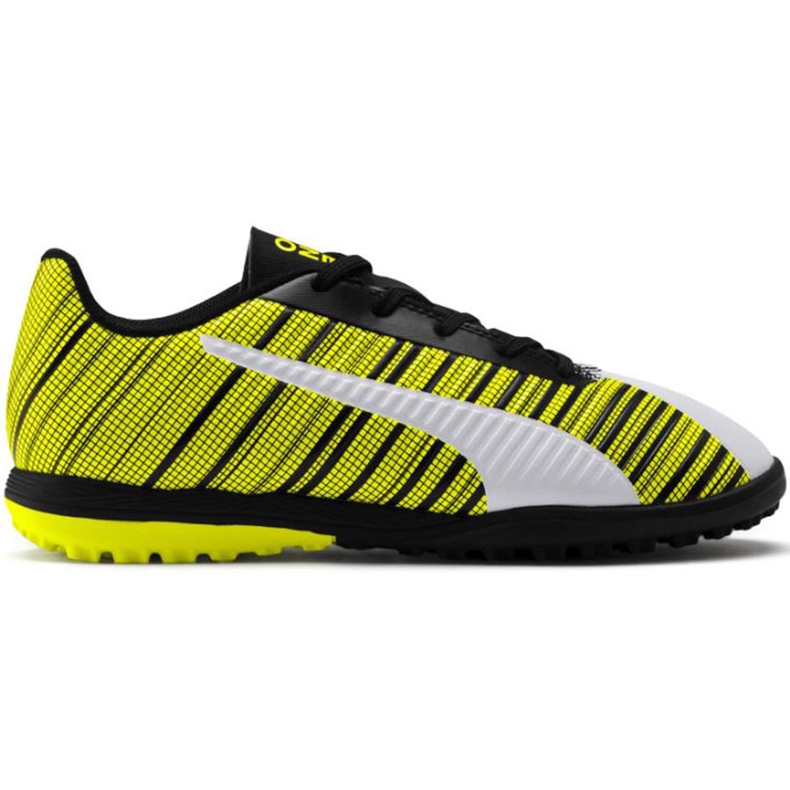 Chuteiras Puma One 5.4 Tt Junior amarelo-branco-preto 105662 03 multicolorido