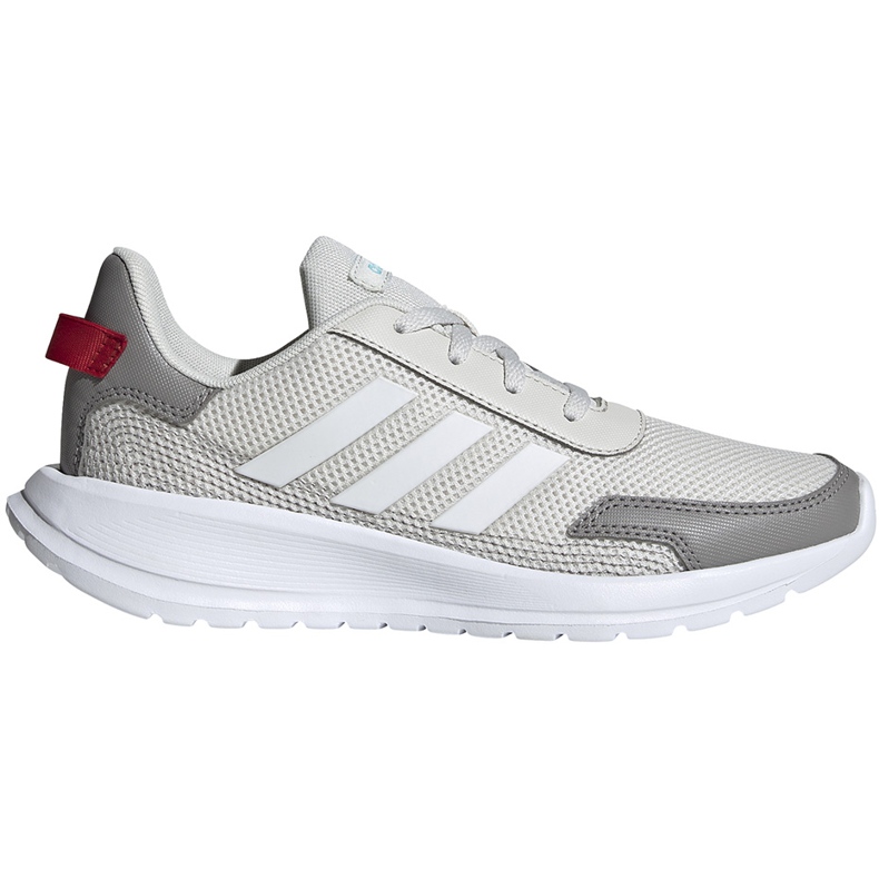Sapatos infantis Adidas Tensaur Run K bege-cinza EG4130 vermelho