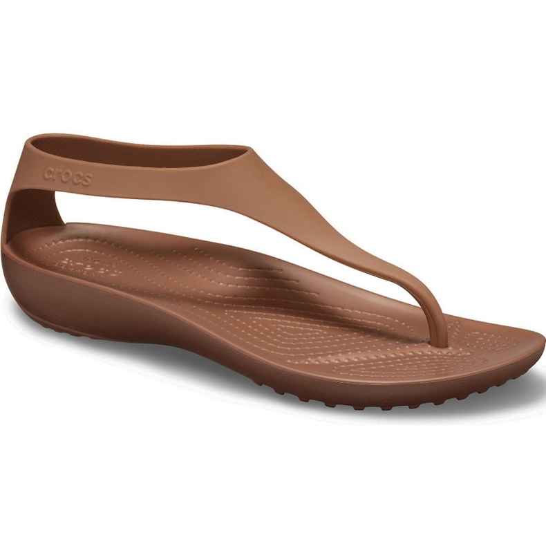Sandálias femininas Crocs Serena Flip W marrom 205468 860 castanho