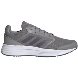 Tênis de corrida masculino cinza adidas Galaxy 5 FW5714