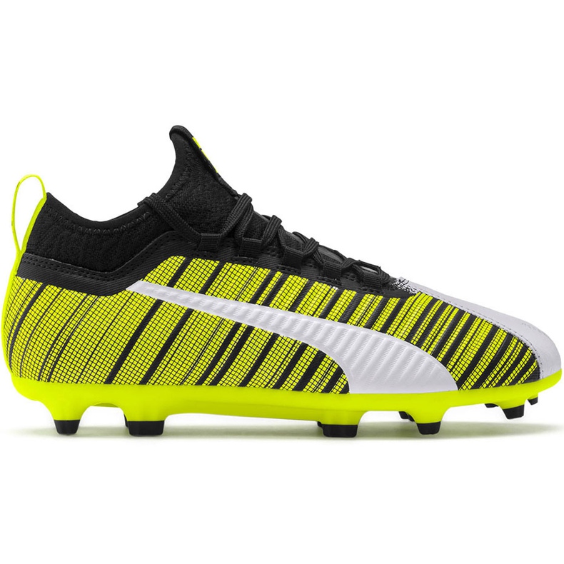 Chuteiras Puma One 5.3 Fg Ag Junior amarelo-preto-branco 105657 03 amarelo, branco, preto