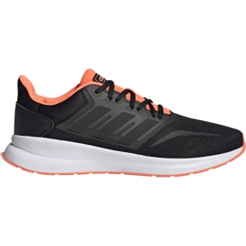 Sapatos masculinos Adidas Runfalcon preto e laranja EG8609