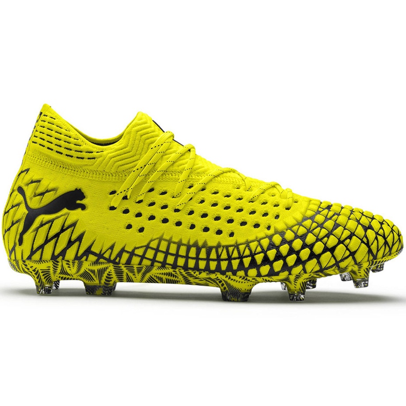 Chuteiras Puma Future 4.1 Netfit Fg Ag amarelo-preto 105579 03