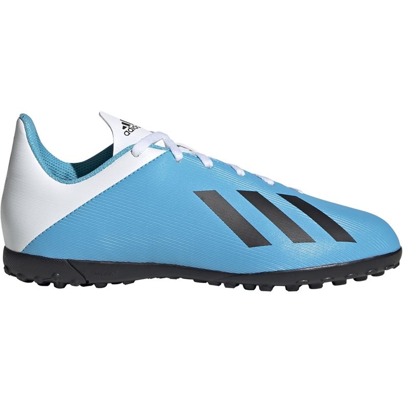 Chuteiras Adidas X 19.4 Tf Junior azuis e brancas F35347 multicolorido azul