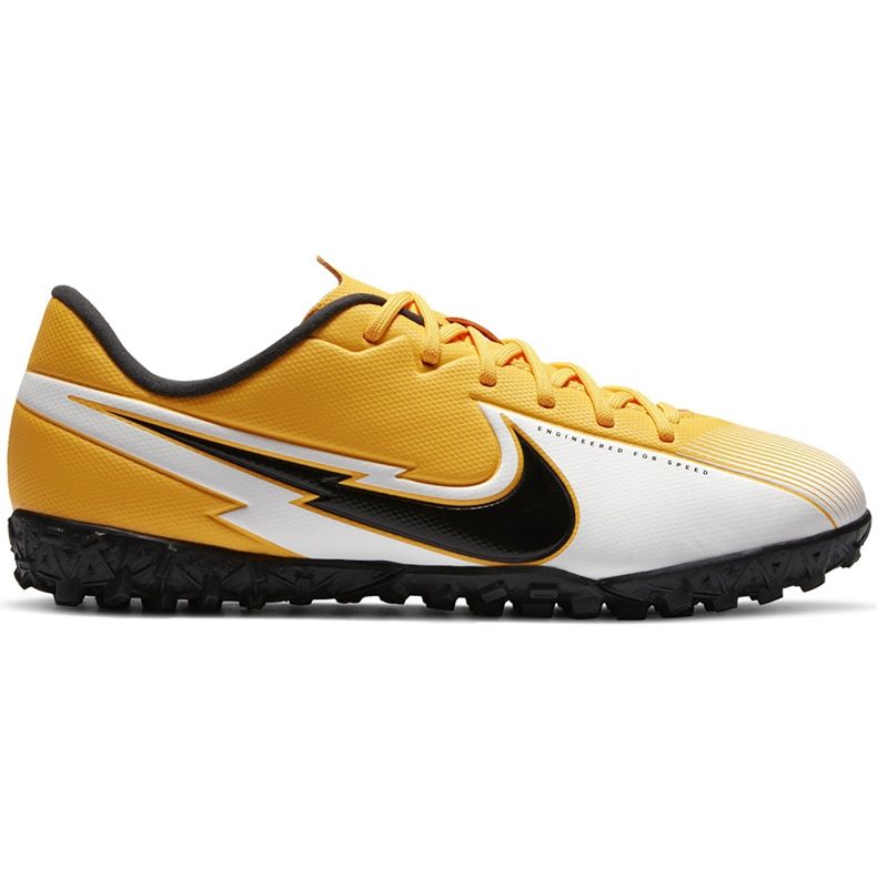 Chuteira Nike Mercurial Vapor 13 Academy Tf Junior AT8145 801 laranja amarelo
