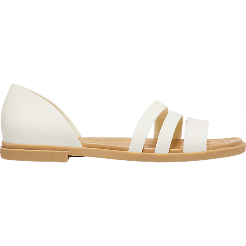 Crocs Sandálias Femininas Tulum Open Flat W Pearl 206109 1CQ branco