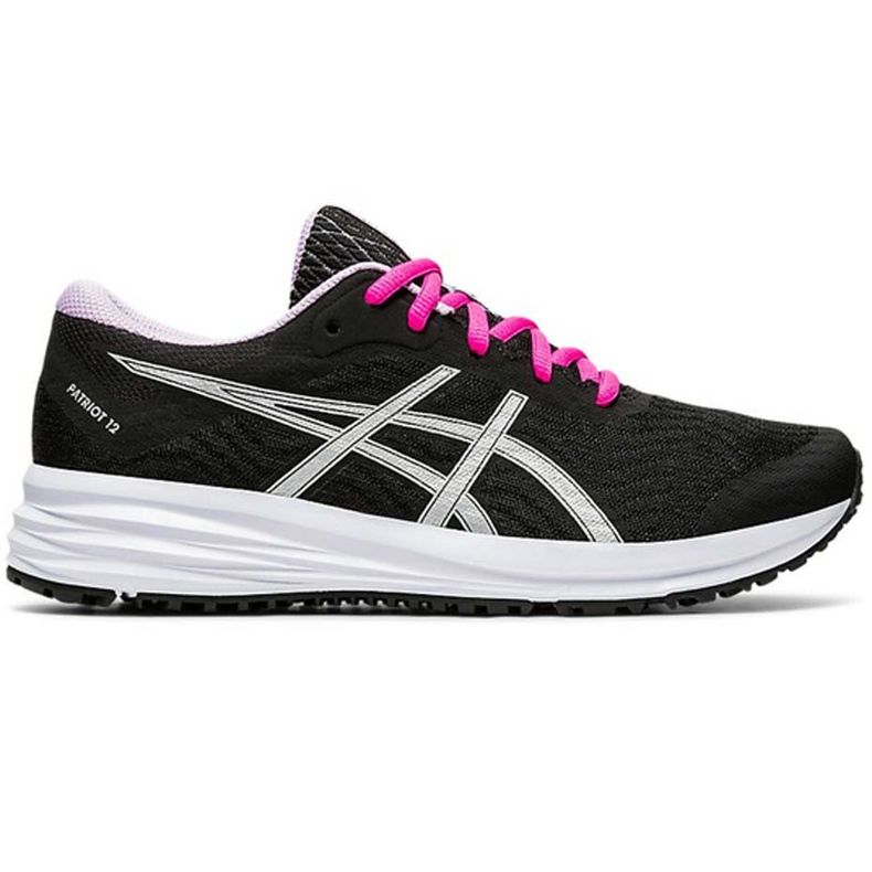 Tênis de corrida feminino Asics Patriot 12 preto e rosa 1012A705 002