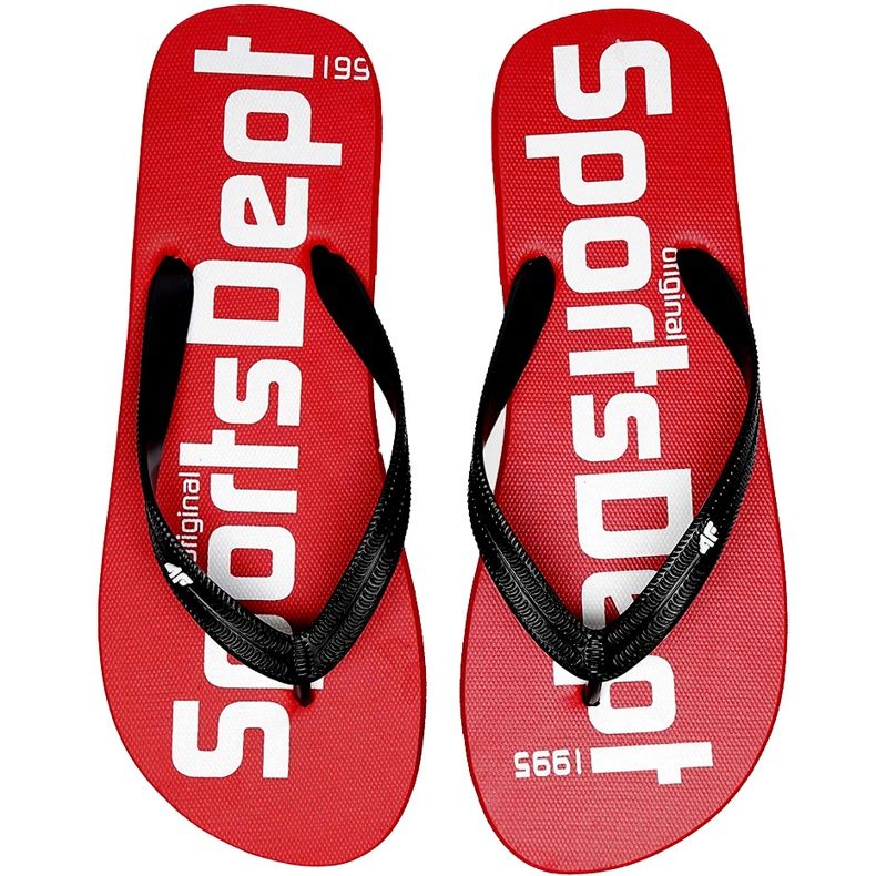 Chinelos masculinos 4F vermelho H4L20 KLM006 62S preto