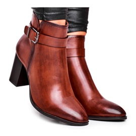 Botas femininas de salto alto Sergio Leone Brown BT509 marrom