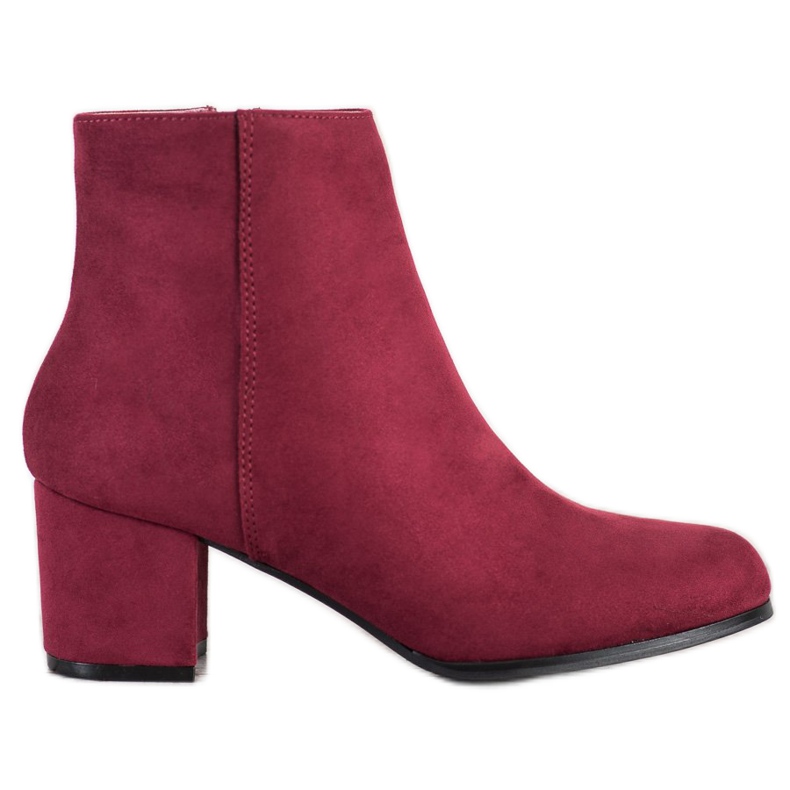 Danic Botas de salto alto cor de vinho vermelho