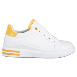 SHELOVET Tênis elegantes branco amarelo
