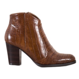 Filippo Botas elegantes com estampa de cobra castanho