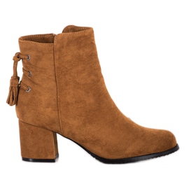SHELOVET Botas com franjas marrom