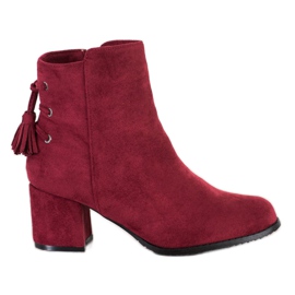 SHELOVET Botas com franjas vermelho
