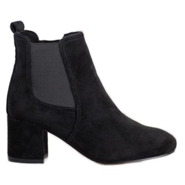 Small Swan Botas de salto alto de salto alto preto