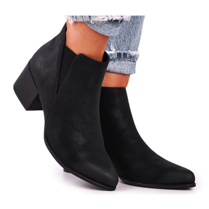 Botas femininas Sergio Leone Jodhpur bota Eco Nubuck Preta BT621 preto